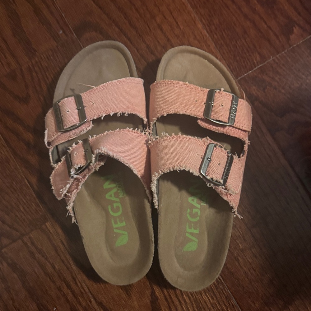 Naot Santa Barbara Vegan Canvas Double Strap Sandals Sz 37-Like NEW